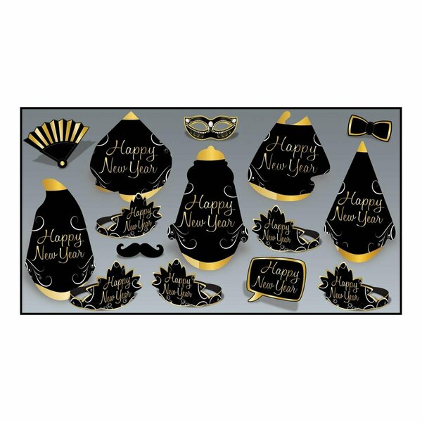 Goldengifts Simply Paper New Year Assortment for 10 Party Accessory, Black & Gold GO3336526